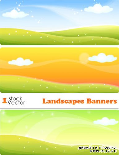 Landscapes Banners Vector