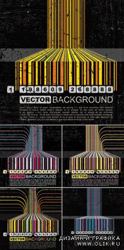 Grunge Barcode Backgrounds Vector