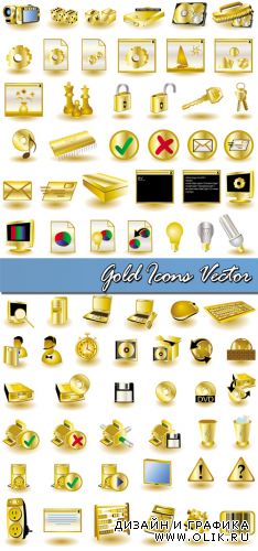 Gold Icons Vector