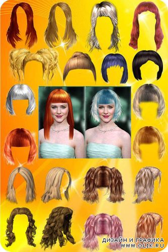 PNG Клипарт - Шаблоны женских причёсок