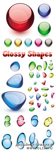 Color Glossy Shapes Vector