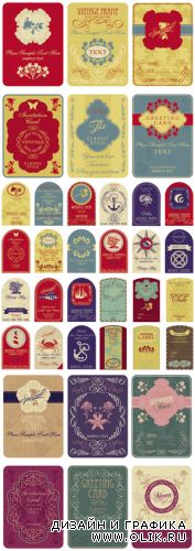Decorative & Nautical Vintage Labels Vector