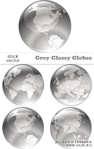 Векторный клипарт - Grey Glossy Globes