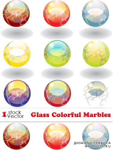 Glass Colorful Marbles Vector
