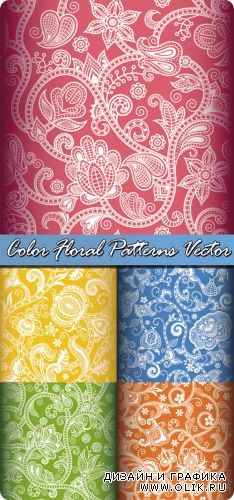 Color Floral Patterns Vector