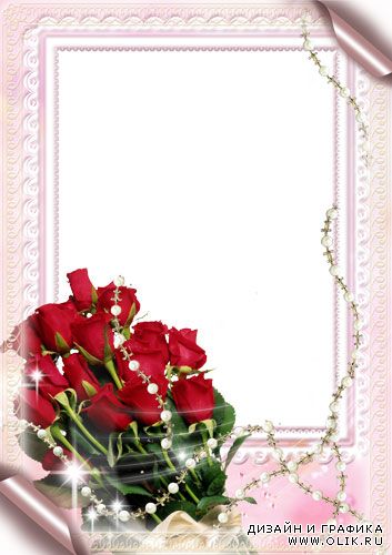 Рамочка для фотошоп - Красные розы 1