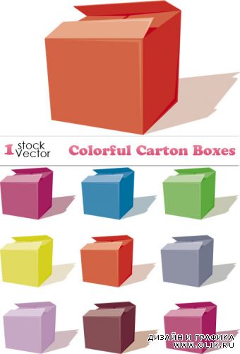 Colorful Carton Boxes Vector