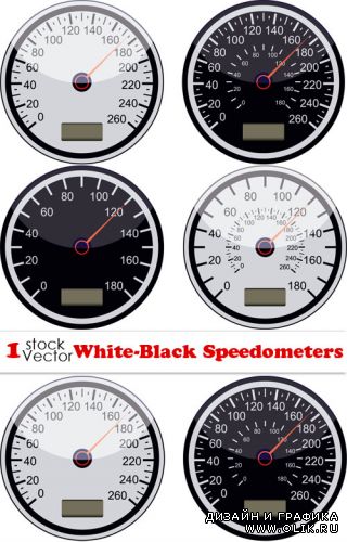 White-Black Speedometers Vector