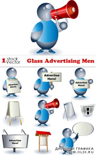 Glass Advertising Men Vector
