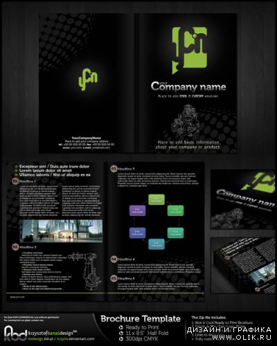 Black Brochure PSD Template