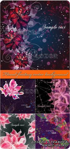 Floral fantasy vector background