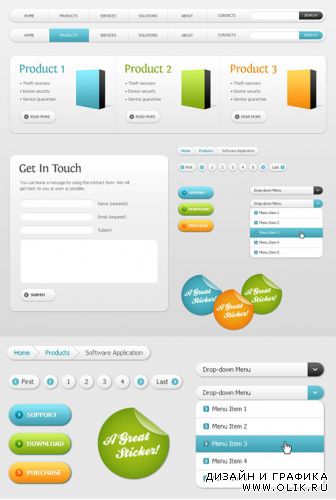 PSD Template - Web Elements Set