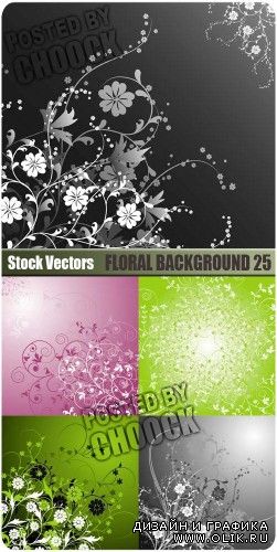 Векторный клипарт: Цветочные фоны 25 | Floral background 25
