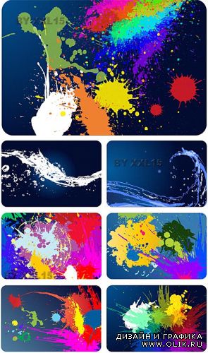 Paint and water splashes