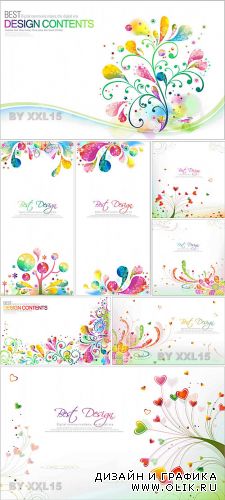 Colorful abstract floral backgrounds