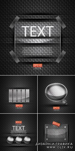 Black Backgrounds with Glass Vector
