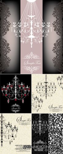 Vintage Backgrounds with Chandelier 2