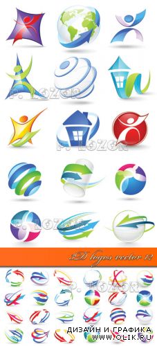 3D logos vector 12 - 3D лого часть 3