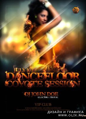Dancefloor coyote session flyer