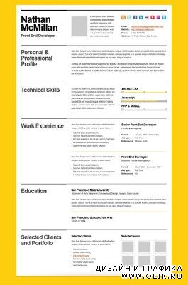 Bold cv-resume template minimal smart