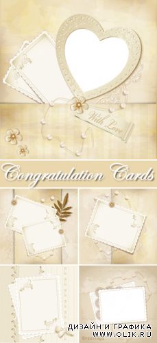 Beige Congratulation Cards Vector