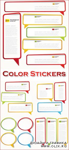 Color Stickers Vector 2