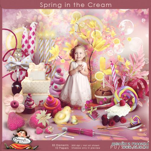 Скрап набор Spring in the cream