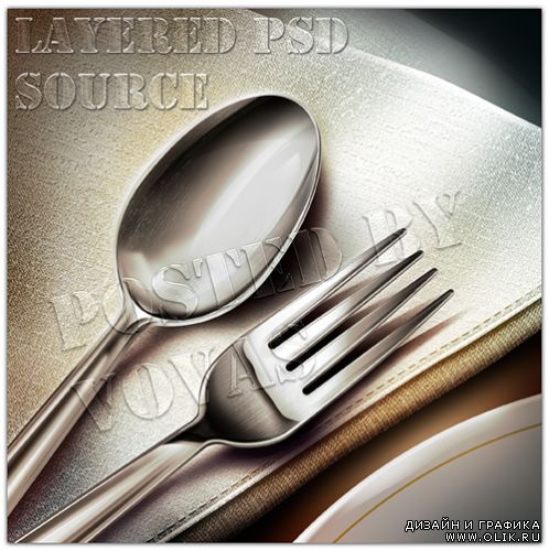 Многослойный PSD исходник Using Cutlery