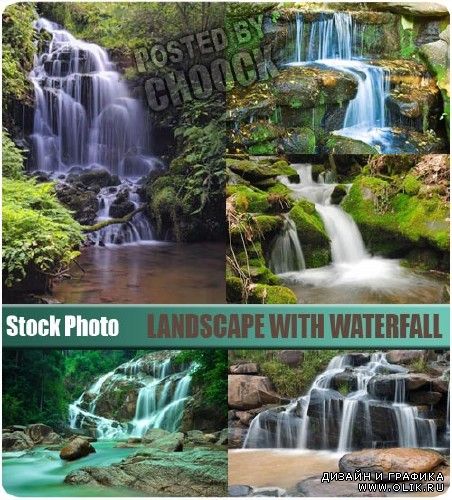 Пейзаж с водопадом | Landscape with waterfall