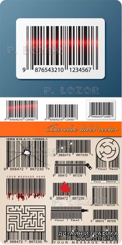 Barcode label vector