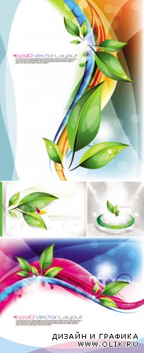 Abstract Backgrounds with Leaves