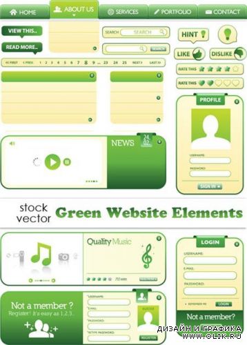 Vectors – Green Website Elements