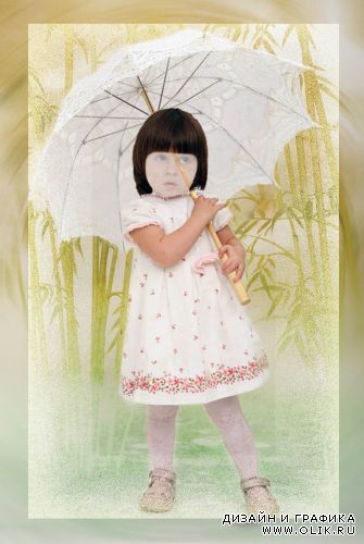 Детский шаблон - Под зонтом