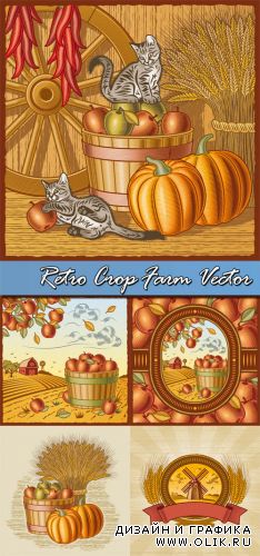 Retro Crop Farm Vector