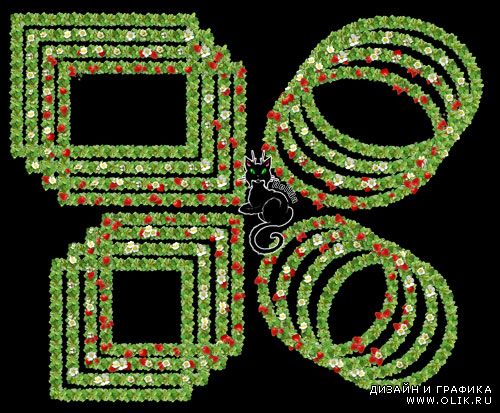 Земляничные рамки для фотографий