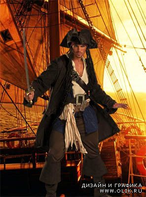Шаблон для фотошопа "Морской пират"