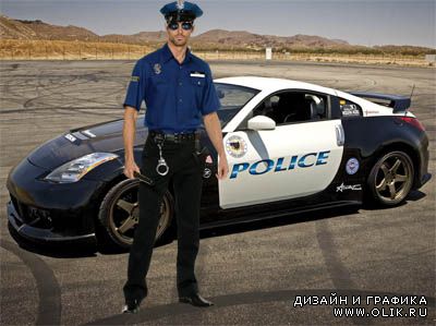 Шаблон для фотошопа "Крутой полицейский"