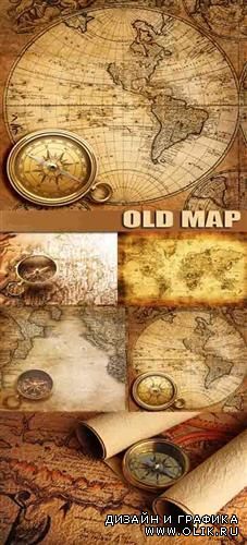 Старые карты и компасы - фоны