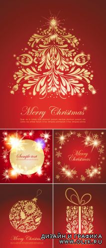 Red Christmas Backgrounds Vector