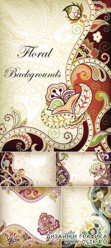 Abstract Floral Backgrounds Vector 2