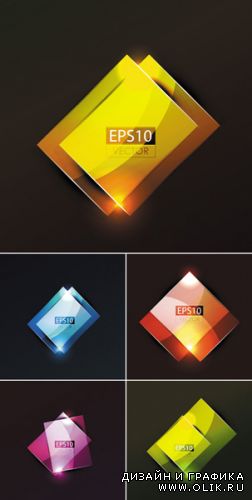Glowing Glass Shapes Vector