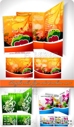 Bright color flyer and brochure set 7