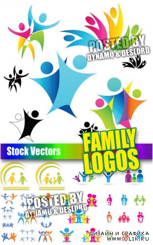 Семья - векторные логотипы