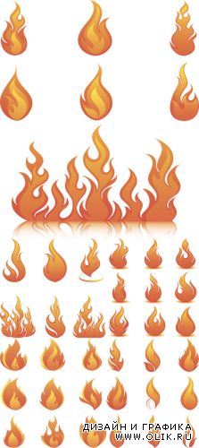 Flames Icons Vector