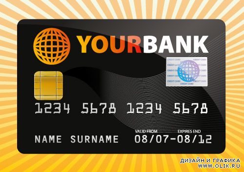 Черная кредитная карта (Vector Credit Card)