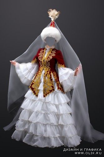 Шаблон для монтажа в PHSP - Женщина в казахском костюме