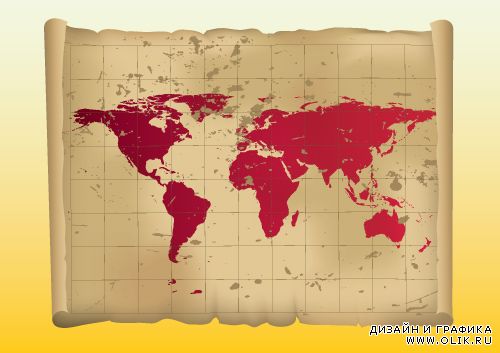 Винтажная карта мира в векторе - Vector Vintage Map