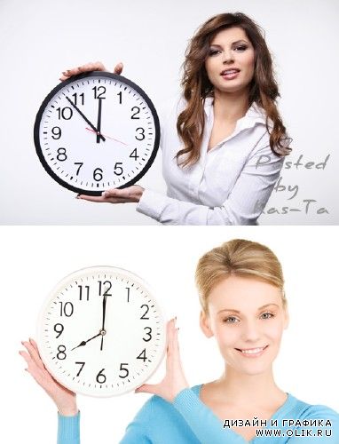 Girls And Clock 