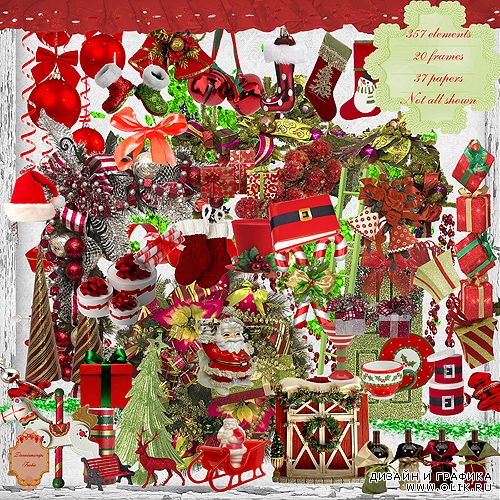 Скрап-набор – Red Christmas Kit
