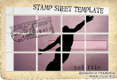 Stamp Sheet Template psd file